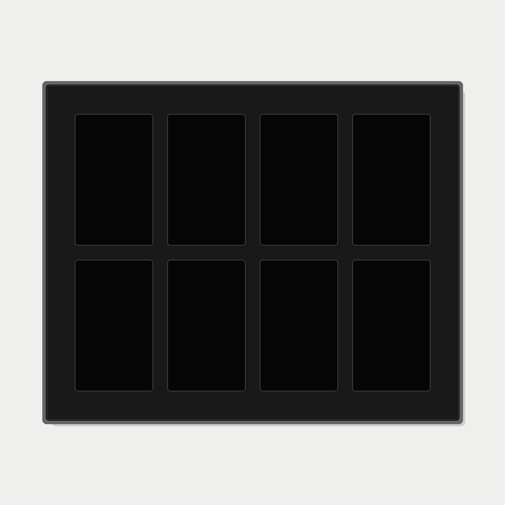 8 Grid (4×2) One Touch Aluminium Pokémon Trading Card Metal Wall Display Frame Case | MTG • Yu-Gi-Oh • One Piece • Sports Cards - The Card Collective