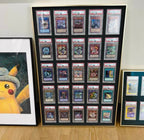 Premium aluminium metal trading card wall display frame case for Pokémon cards, MTG cards, Yu-Gi-Oh! cards, One Piece cards and sports cards, graded card wall display, PSA card frame, CGC card display, BGS slab display, One Touch magnetic holder display,