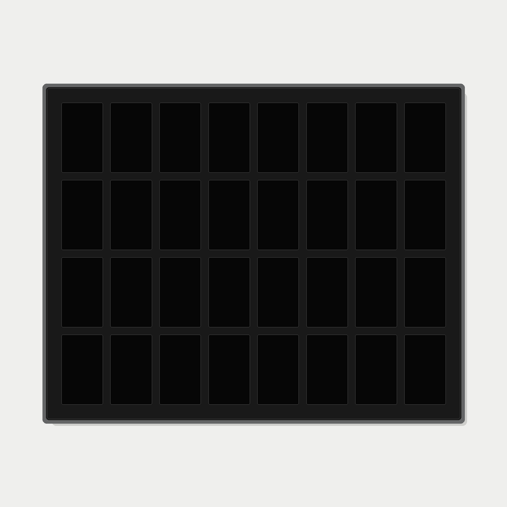 32 Grid (8×4) One Touch Aluminium Pokémon Trading Card Metal Wall Display Frame Case | MTG • Yu-Gi-Oh • One Piece • Sports Cards - The Card Collective