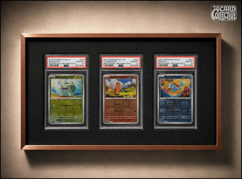 3 Grid Aluminium Pokémon Trading Card Metal Display Frame Case | PSA, BGS & One Touch | MTG • Yu-Gi-Oh • One Piece • Sports Cards - The Card Collective
