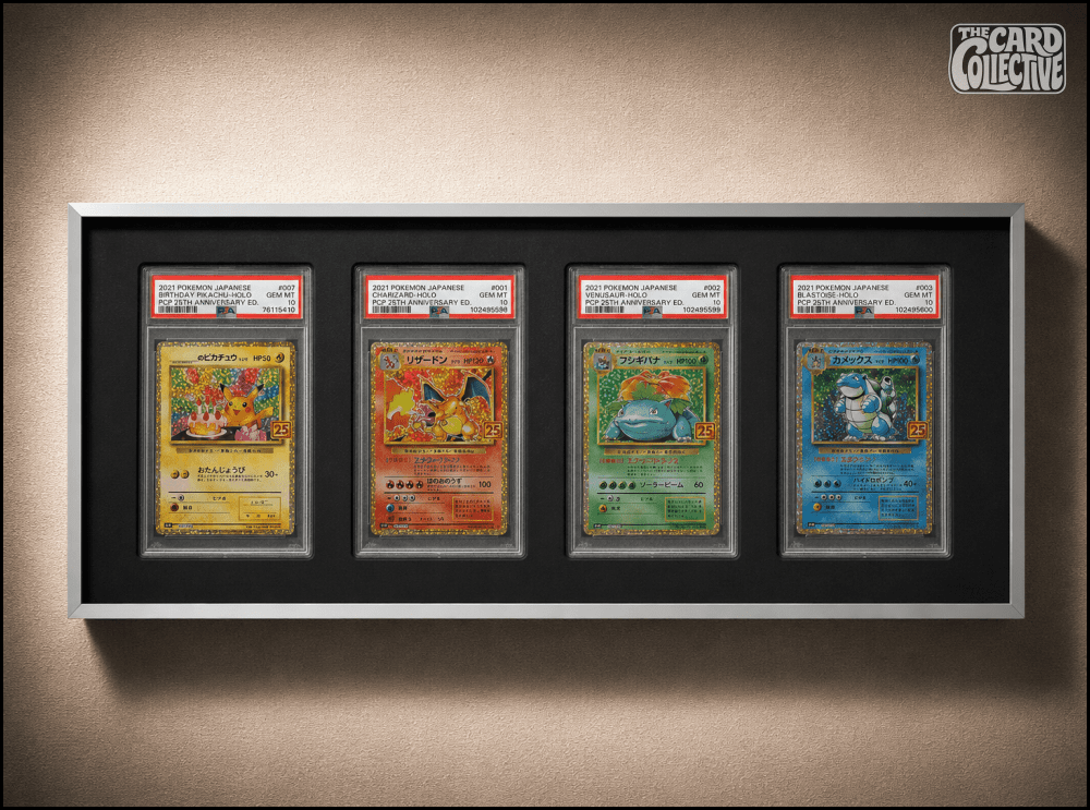 4 Grid Aluminium Pokémon Trading Card Metal Display Frame Case | PSA, BGS & One Touch | MTG • Yu-Gi-Oh • One Piece • Sports Cards - The Card Collective
