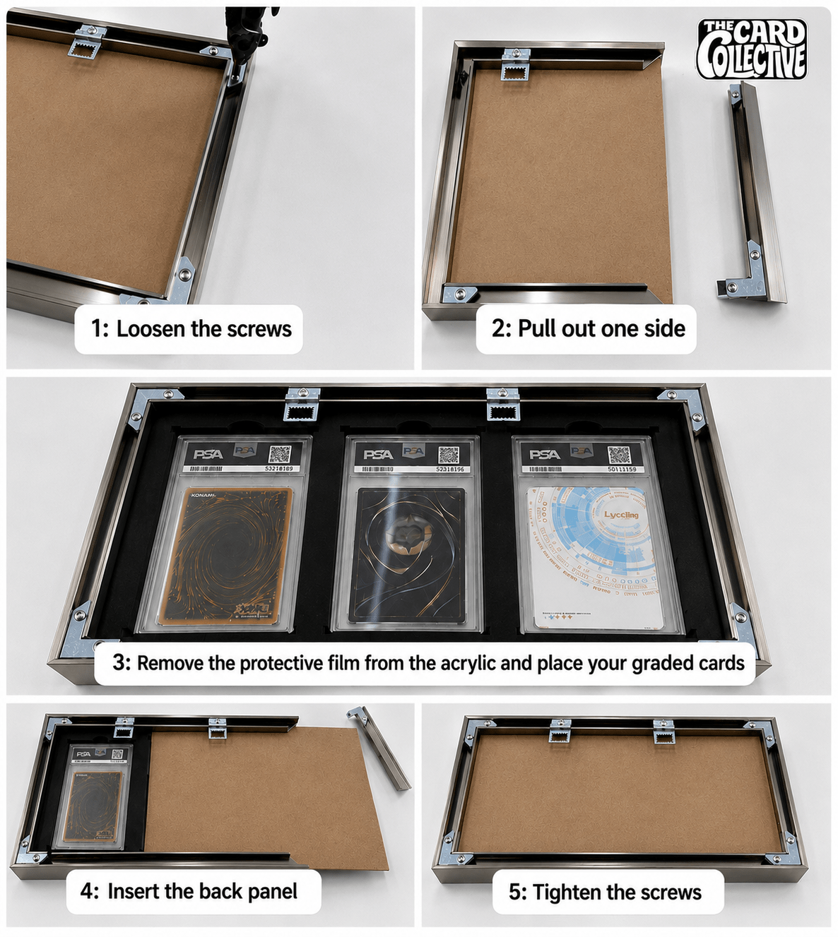 40 Grid (10×4) PSA & CGC Aluminium Pokémon Trading Card Metal Wall Display Frame Case | MTG • Yu-Gi-Oh • One Piece • Sports Cards - The Card Collective