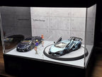 1/64 Rotating Acrylic Car Display Case Shelf | LED Display Box & Showroom Garage - The Card Collective