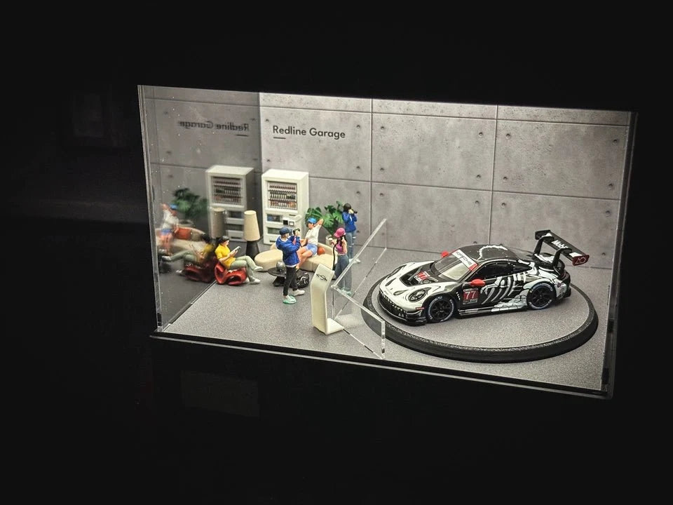 1/64 Rotating Acrylic Car Display Case Shelf | LED Display Box & Showroom Garage - The Card Collective