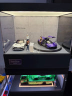 1/64 Rotating Acrylic Car Display Case Shelf | LED Display Box & Showroom Garage - The Card Collective