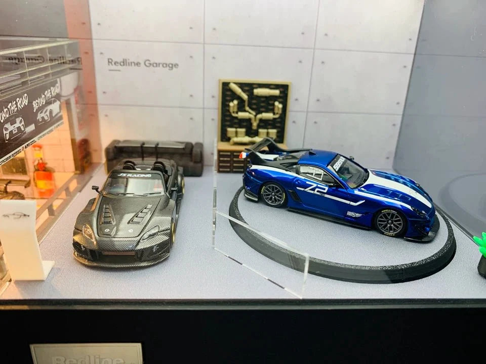 1/64 Rotating Acrylic Car Display Case Shelf | LED Display Box & Showroom Garage - The Card Collective