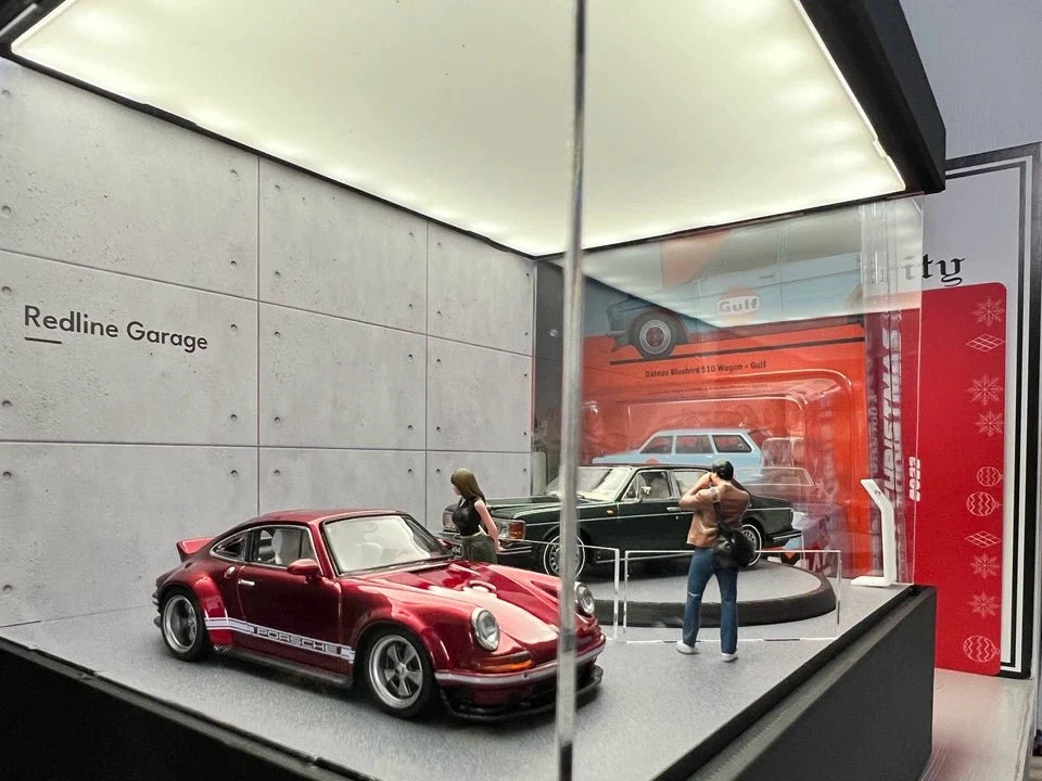 1/64 Rotating Acrylic Car Display Case Shelf | LED Display Box & Showroom Garage - The Card Collective