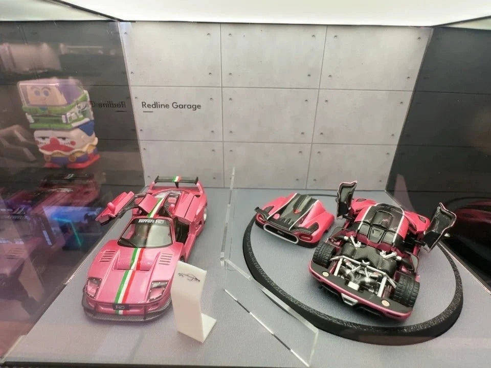 1/64 Rotating Acrylic Car Display Case Shelf | LED Display Box & Showroom Garage - The Card Collective