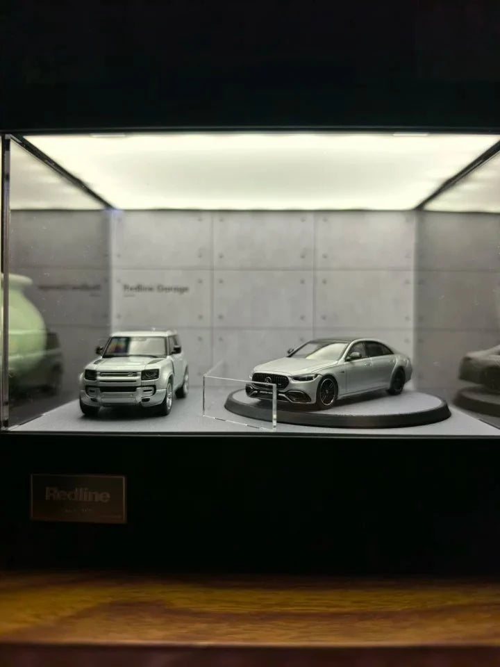 1/64 Rotating Acrylic Car Display Case Shelf | LED Display Box & Showroom Garage - The Card Collective