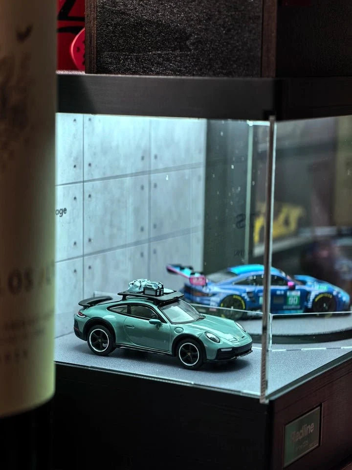 1/64 Rotating Acrylic Car Display Case Shelf | LED Display Box & Showroom Garage - The Card Collective