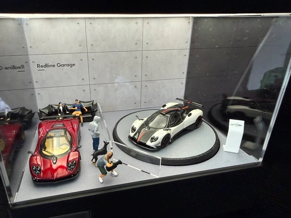 1/64 Rotating Acrylic Car Display Case Shelf | LED Display Box & Showroom Garage - The Card Collective