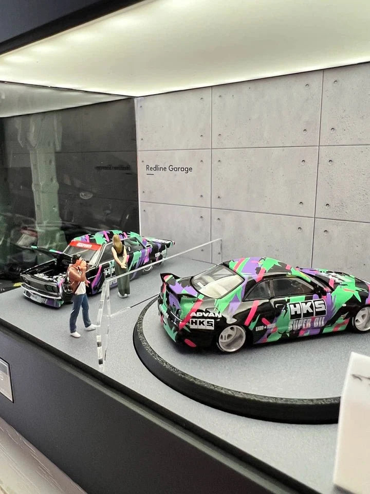 1/64 Rotating Acrylic Car Display Case Shelf | LED Display Box & Showroom Garage - The Card Collective