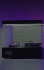 Otočná akrylová vitrína na modely aut v měřítku 1/64 | LED vitrína a garážový showroom